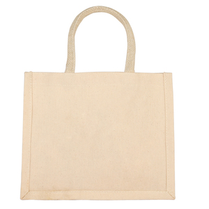 Sac fourre-tout en toile de coton imperméable, logo personnalisé écologique, forme carrée laminée, sac de shopping avec poignée colorée - Product Image 6