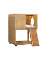 Maison pour chat en bois, condo moderne pour chat, tour pour chat avec griffoir, meubles pour animaux de compagnie pour chats d'intérieur