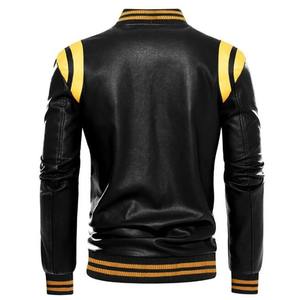 Haute qualité marque hommes décontracté motard veste en cuir nouvel hiver XS taille polaire en cuir véritable toile support étanche - Product Image 6