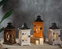 Lanternes de ferme décor à la maison lanterne en bois décorative pour centres de table de mariage lanterne à bougie marron vintage pour cheminée de patio