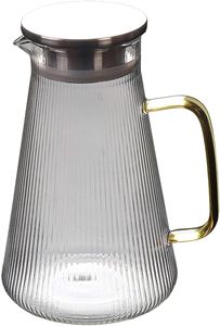 Jarra de Vidrio Amarillo de Diseño de Lujo TQC con Tapa Metálica, Capacidad de 1L, Hecha a Mano para Agua, Vino, Té, Moderna y Lujosa para la Mesa de la Cocina - Product Image 6