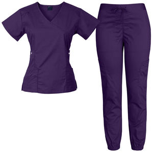 Conjunto de Uniformes Médicos Unisex con Cuello Alto |   Uniforme de Poliéster y Elastano que Absorbe la Humedad |   OEM y Marca Privada Disponibles - Product Image 1