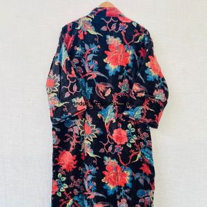 Vente en gros Kimono en velours de coton imprimé main - Product Image 5