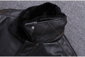 แจ็กเก็ตหนังแท้สำหรับผู้ชายเสื้อแจ็คเก็ตหนังวัวเปิดปิดดีไซน์ตามสั่ง - Product Image 4