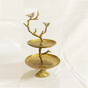 Soportes redondos de aluminio en bruto para pasteles con 2 niveles y pájaro, soporte para pastel de boda Chapado en plata, plato para pastel, herramienta especial para cumpleaños - Product Image 4