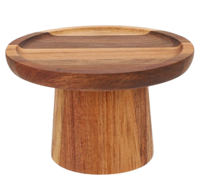 Soporte de pastel de madera de un solo nivel de diseño personalizado con servidor de pastel para fiestas de cumpleaños de aniversario de Navidad-Herramientas para pasteles - Product Image 6