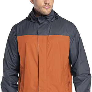 Tendance Marque Super Lâche Extérieur Toile Veste avec Capuche Bande Réfléchissante Coupe-Vent Col Imperméable Outwear - Product Image 1