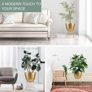 Maceta de oro Premium de precio al por mayor con soporte de metal desmontable recién lanzada para uso en jardín de la India - Product Image 5