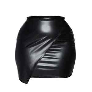 Jupes en cuir de mouton véritable pour femmes de haute qualité à vendre jupe en cuir taille haute d'été à la mode personnalisée en gros - Product Image 4