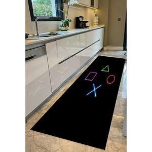 Tapis imprimé noir : moderne, extérieur, décoration de salle de jeux, tapis en chenille - Product Image 4