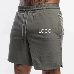 New Arrivals Men's Shorts High Quality Custom LOGO Printing Solid Color Drawstring Elastic Waist Painted Polyester/Cotton Formal - Product Image 6