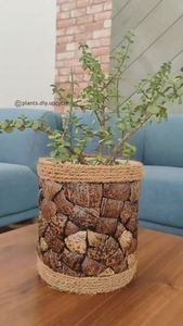 HANDICRAFTS Wooden Flowerpot Wishing Well Planter Backyard Garden <b>Decor</b> Creative Wooden Planters Bark Flower <b>Pots</b> Garden - Product Image 3