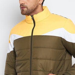 ขายตรงจากโรงงาน บริการ OEM เสื้อแจ็คเก็ตผู้ชายสีตัดต่อสำหรับฤดูใบไม้ร่วง ทรงปกติ กันน้ำ คอตั้ง โลโก้ด้านหน้า - Product Image 5