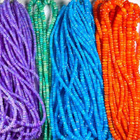 Perles Rondelles d'Opale Teintée Facettée de Haute Qualité 4mm 8mm, Pierres Précieuses Naturelles en Vrac, Vente en Gros, Multicolores, 5 Brins, OEM/ODM