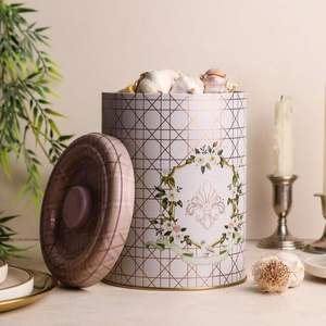 Couvercle de rangement en métal rose Ø 140x180mm, 2,5 lt - Product Image 3