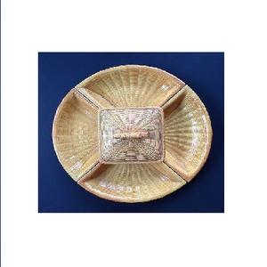 Eco-Friendly Handwoven Serving Tray with Retractable Mesh Food Cover Round Seagrass Wicker Fruit Basket with Mosquito <b>Net</b> - Product Image 6