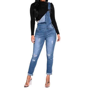 กางเกงยีนส์เอี๊ยมขายาวสำหรับผู้หญิงรุ่นใหม่ล่าสุด บริการรับผลิตตามแบบ OEM - Product Image 1