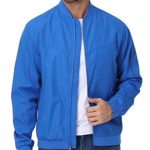 Blousons aviateur zippés pour hommes à motif de couleur unie 100% vestes décontractées chauffantes légères respirantes de haute qualité pour hommes - Product Image 3