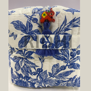 Sac de voyage matelassé bleu fait main, vintage, écologique et portable, avec fermeture éclair, pour le marché, les courses et la vente en gros - Product Image 5