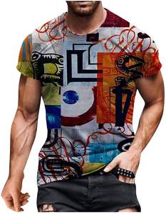 Camiseta de cuello redondo de algodón 100% de alta calidad para hombre, camiseta personalizada con logotipo bordado impreso de 220 gramos de tejido de punto, camiseta personalizada con cuello redondo - Product Image 1