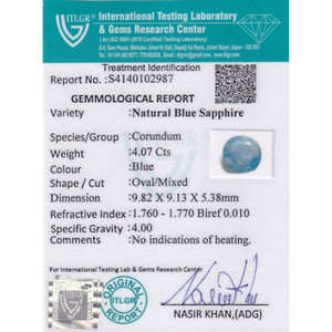 Saphir bleu - 4,07 carats, pierre précieuse naturelle facettée, calibrée, 10 mm, bleu royal, pierre en vrac, hauteur 8 mm, traitée thermiquement - Product Image 4