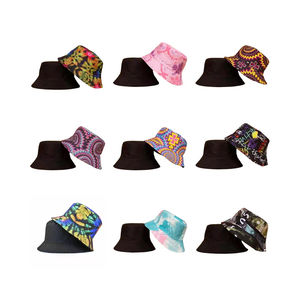Unisex doble cara impreso patrón Tie Dye plegable publicidad pescador sombreros diseñador protección solar Rreversible cubo gorras - Product Image 4