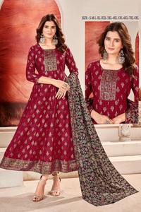 Heavy 14 Kg Rayon with Multi-cold Print with Dupatta Set Kurtis for Online Sale - Product Image 4