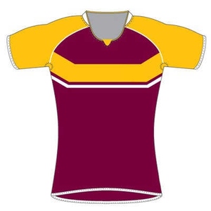 Maillot de rugby personnalisé avec ourlets latéraux fendus, tissu en maille résistant à la déchirure pour les aisselles et possibilités d'impression d'équipe aux couleurs vives - Product Image 1