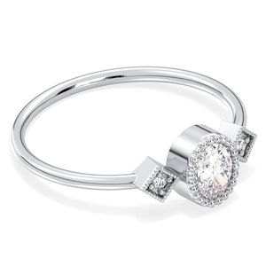 แหวนโมอิสซาไนต์ทรงรี 0.31 กะรัต ทองคำขาว 14K คุณภาพพรีเมียม REYES สำหรับผู้หญิง แหวนหมั้น แหวนแต่งงาน ของขวัญ เครื่องประดับชั้นดี - Product Image 3