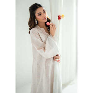 Conjunto de traje bordado de 3 piezas para mujer con dupatta bordada DN-62001, que incluye shalwar y churidar - Product Image 2