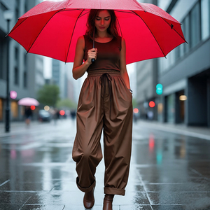 100% Nylon coupe-vent pantalon femmes en plein air pluie coupe-vent pantalon dames personnaliser imperméable pantalons de survêtement femmes - Product Image 2