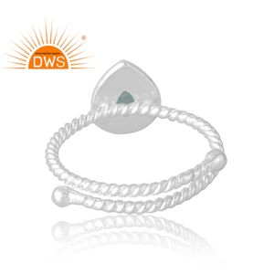 Última venta 925 anillo de piedras preciosas de Aguamarina Natural de plata esterlina joyería personalizada para mujeres regalo para ella - Product Image 2