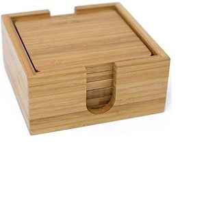Round Shape Natural Wooden Coasters With BrownColor Kitchenware Tea and Coffee Serving Coaster With Holders - Product Image 2