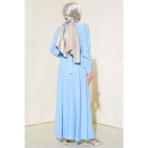 Vestido con cinturón azul - Product Image 3