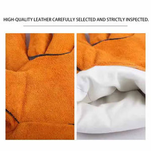 Resistente al calor Nuevo servicio personalizado OEM Guantes de soldadura de cuero Premium Nueva llegada Diseño de resistencia al calor Guantes de seguridad razonables - Product Image 3