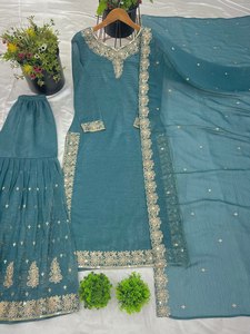 SIE Present Latest Top Design Eid& Ramzan Month Special Heavy Crunchy Silk With Heavy Embroidery Salwar Kameez Dupatta Dress - Product Image 5