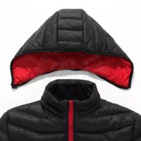 Unisex Fermuarlı Nefes Alabilen Kapitone Yünlü Kapüşonlu Ceket Özel Logo Büyük Beden Katlanabilir Hafif Kışlık Mont Su Geçirmez