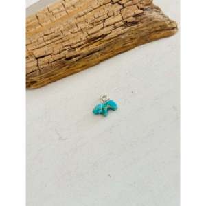 Abalorios de Joyería Hechos a Mano Navajo con Turquesa Mohave y Plata de Ley con Diseño de León - Product Image 2