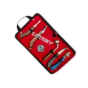 Cuchillos de pezuña de herrador Manual, 6 uds., cuchillo de caballo veterinario equino con Kit de bolsa de cuero, acero inoxidable, certificado CE - Product Image 2