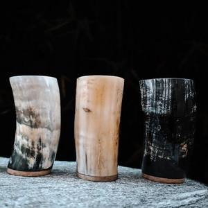 Verre à boire en corne de viking fait à la main, style moderne, écologique, personnalisable, chope pour bière, vin et bière artisanale par Saniya Handicraft - Product Image 5