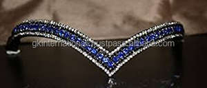 Estándar de calidad de cuero de caballo de Bling frente banda de cuero de la brida - Product Image 5