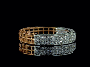 Anillo de Media Eternidad con Diamantes Cultivados en Laboratorio de Corte Redondo de 0.50 CTW, Certificado SGL, Oro Sólido de 14K - Product Image 2