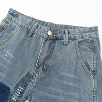 Pantalones vaqueros de moda para hombre, venta al por mayor, pantalones vaqueros ajustados para hombre, pantalones vaqueros azules elásticos de diseñador para hombre, servicio OEM personalizado 2025