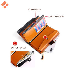 Vente chaude mode en gros marque personnalisée de haute qualité porte-cartes doux homme portefeuille en cuir véritable hommes Long portefeuille pour hommes - Product Image 5