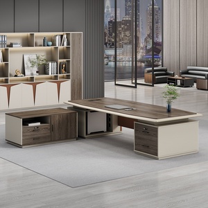 Modern Luxury Executive L Shaped <b>Desk</b> Extendable Wooden Commercial Office Table Set with Panel Design Eco Friendly <b>Large</b> - Product Image 2