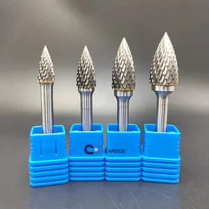 Factory Price High Quality SG 6mm 12mm 1/4 Inch Shank Double Cut Rotary Burr Tungsten Carbide Burr