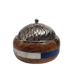 Olla caliente de madera hecha a mano de acero inoxidable redondo con tapas más vendida y de alta calidad en gran oferta - Product Image 2