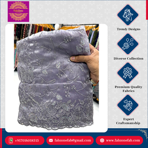 Sari traditionnel de style élégant en tissu lourd de qualité supérieure pour femmes, occasions spéciales, mariages, fêtes, longueur au sol - Product Image 3