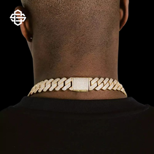 Hiphop Moissanite Cuban Link Chain <b>Necklace</b> Iced Out Prong Set Bling Jewelry <b>for</b> <b>Men</b> and Women Custom Luxury Statement Piece - Product Image 4