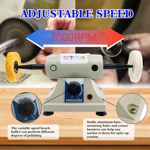 Lucidatrice da banco a doppia ruota mini Boasta con spedizione gratuita negli Stati Uniti, lucidatrice FPREDOM DM-3 da 70000 RPM per lavorazione di gioielli e metalli - Product Image 6